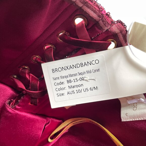 Bronx and Banco Maraya Sequin Corset Midi Dress Size AU 10 US 6 Medium NEW NWT - Picture 6 of 9